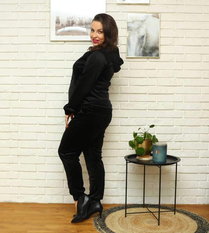 Welurowy komplet dresowy plus size ROZPINANY Z KAPTUREM ( r. 44-54) WYPRZEDAŻ-WYSYŁKA 24H BESTSELLER  