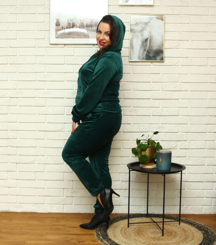  Welurowy komplet dresowy plus size ROZPINANY Z KAPTUREM ( r. 44-54) WYPRZEDAŻ-WYSYŁKA 24H 