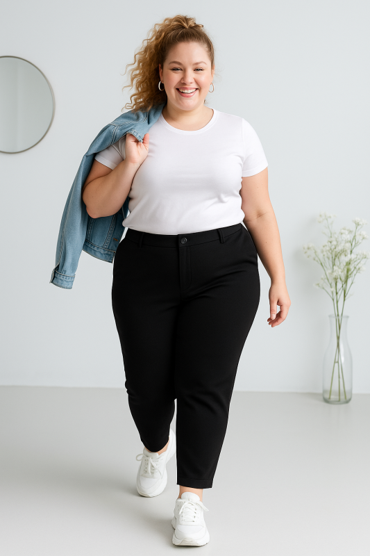 Spodnie plus size punto na guziczek ( r. 50–56)  