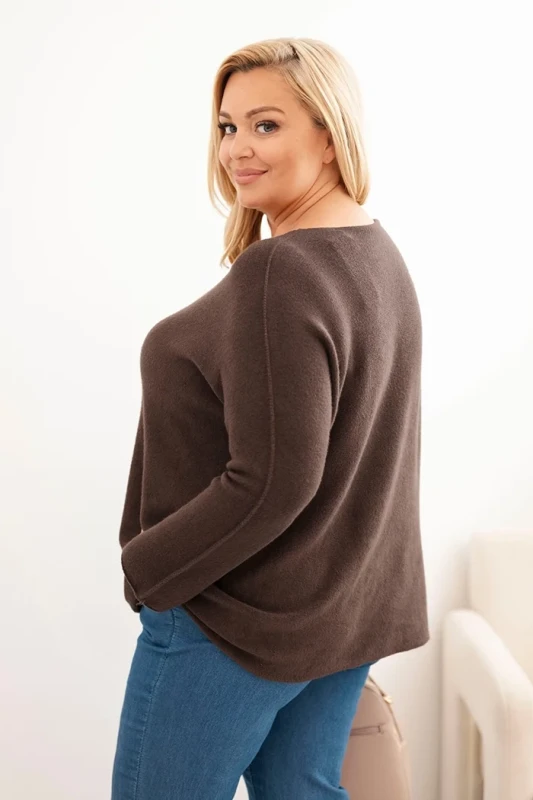 Sweter damski plus size z dekoltem łódką ( r. 44-48)   