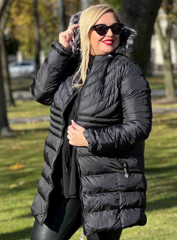 Kurtka zimowa plus size midi BLANCA r. 48-56  BESTSELLER 
