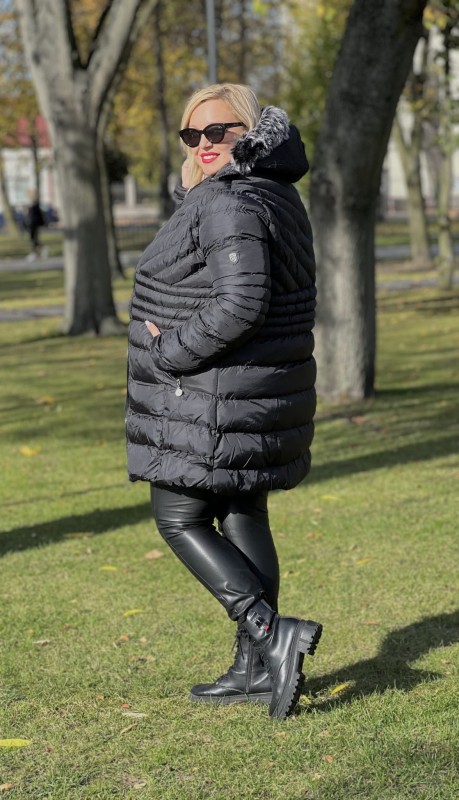 Kurtka zimowa plus size midi BLANCA r. 48-56  BESTSELLER 