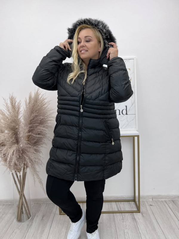 Kurtka zimowa plus size midi BLANCA r. 48-56  BESTSELLER 