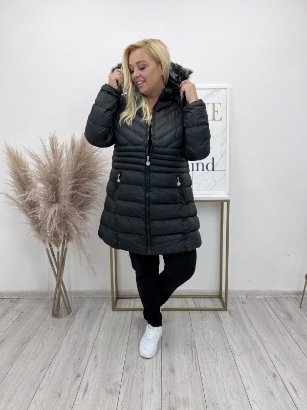 Kurtka zimowa plus size midi BLANCA r. 48-56  BESTSELLER 