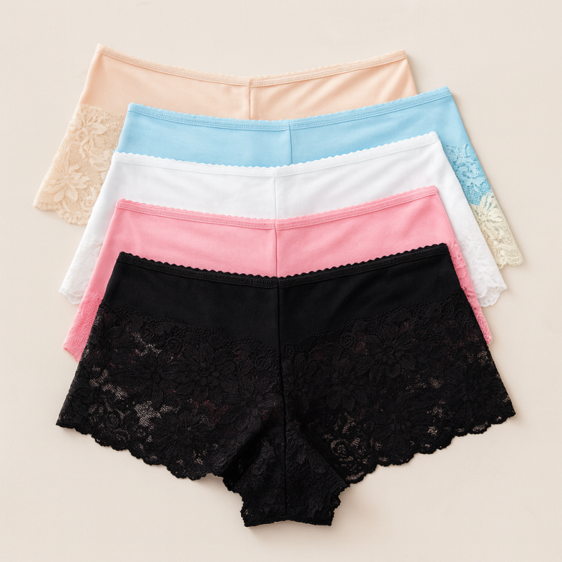 Figi bambusowe z koronką – 3-pak mix kolorów ( r. 44-50) 