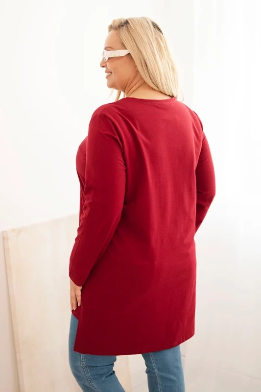Bluzka damska Plus Size z aplikacją 3D „LOVELY”  