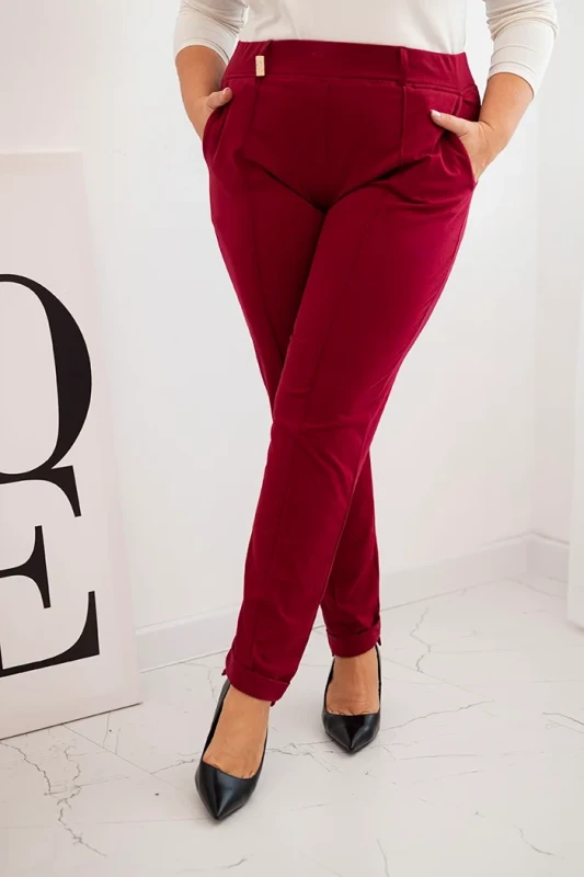 Eleganckie spodnie damskie Plus Size z elastycznym pasem