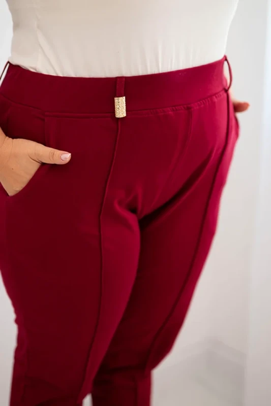Eleganckie spodnie damskie Plus Size z elastycznym pasem