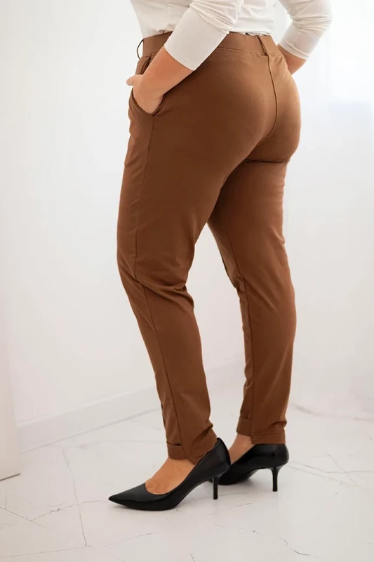 Eleganckie spodnie damskie Plus Size z elastycznym pasem 