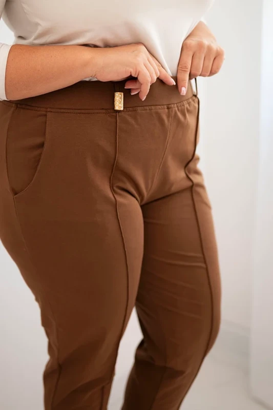 Eleganckie spodnie damskie Plus Size z elastycznym pasem 