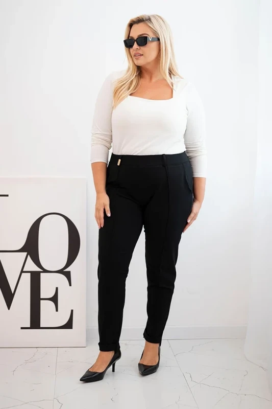 Eleganckie spodnie damskie Plus Size z elastycznym pasem  ( r. 46-56)
