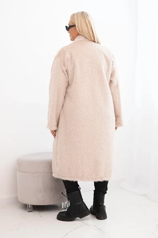 Płaszcz damski Plus Size z wiskozy bez zapięcia z kieszeniami  ( r 46-50)