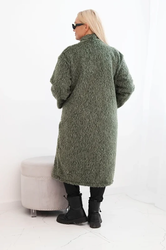 Płaszcz damski Plus Size z wiskozy bez zapięcia z kieszeniami  ( r 46-50)  