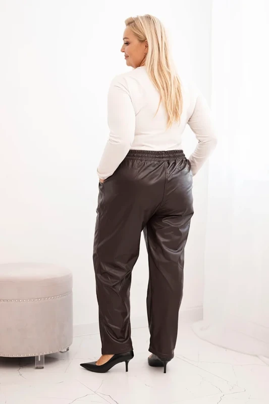 Spodnie  plus size z ekoskóry (r.48-54) 