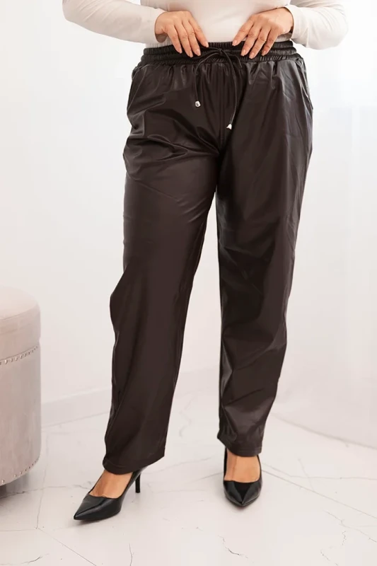 Spodnie  plus size z ekoskóry (r.48-54) 