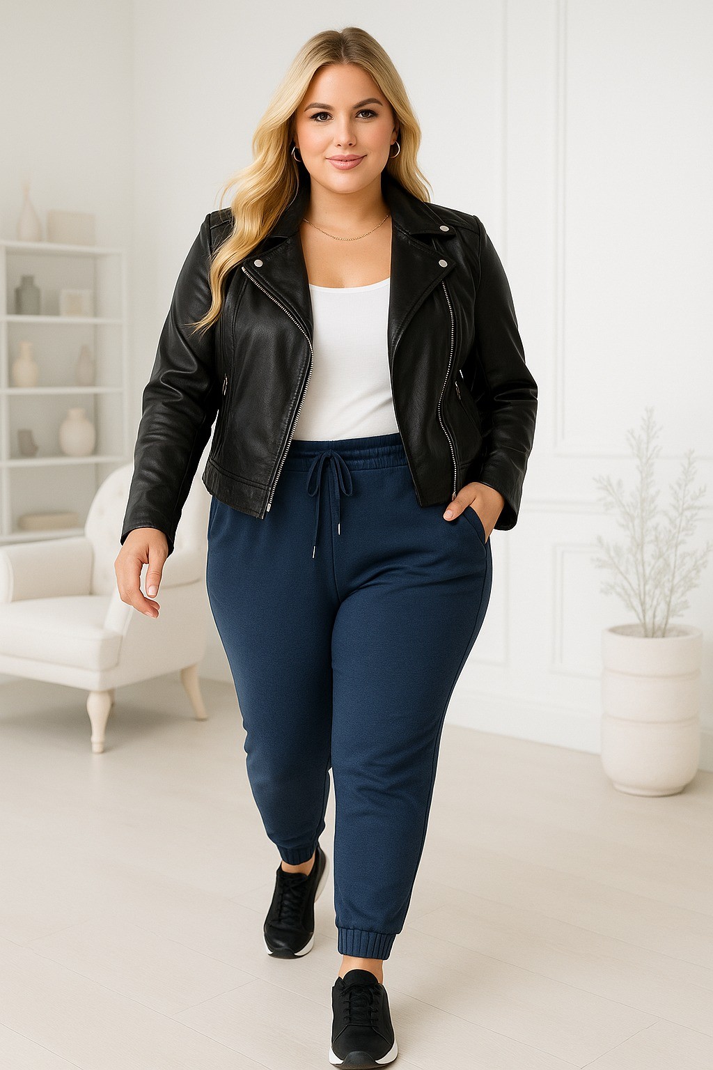 Spodnie  Plus Size z elastyczną talią  (r.50-56)