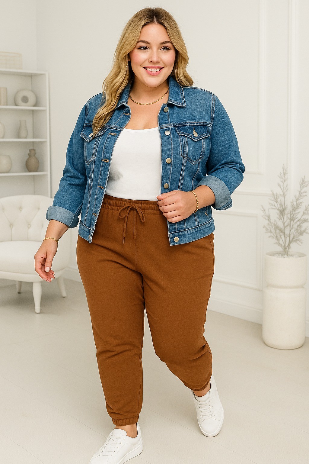 Spodni Plus Size z elastyczną talią  (r.50-56)   