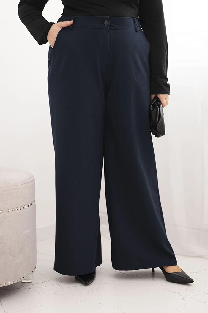 Spodnie damskie Plus Size z szeroką nogawką (r.46-50) 