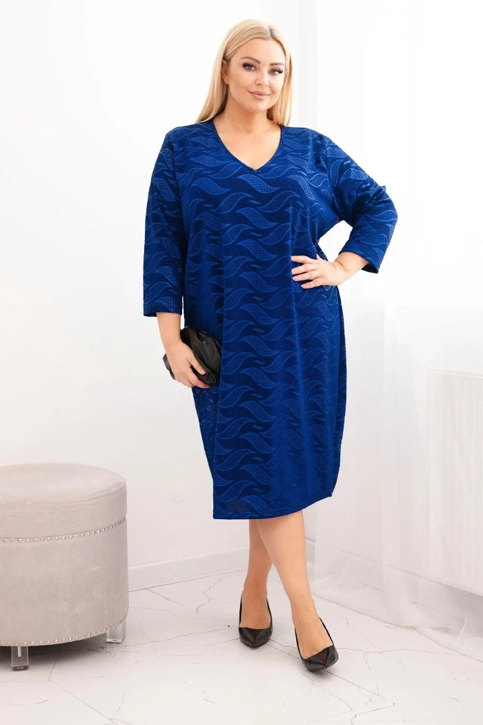 Sukienka damska plus size z żorżety z dekoltem V (r.48-52)