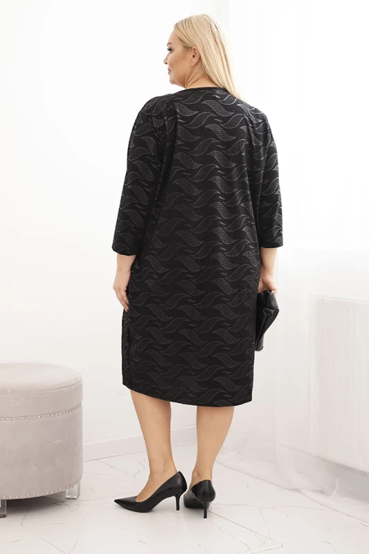 Sukienka damska plus size z żorżety z dekoltem V (r.48-52)