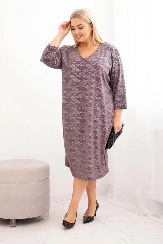 Sukienka damska plus size z żorżety z dekoltem V (r.48-52) 