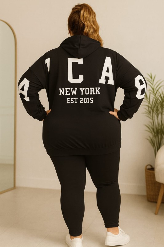 Dres damski Plus Size z nadrukiem New York (r.48-54)