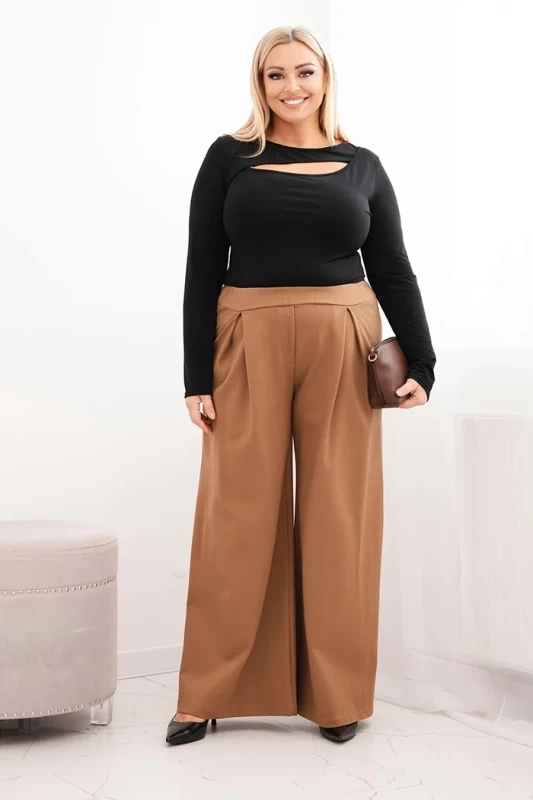 Luźne spodnie damskie Plus Size z plisami (r.46-50)