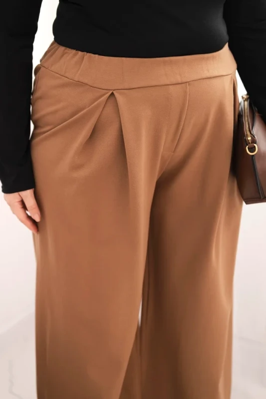 Luźne spodnie damskie Plus Size z plisami (r.46-50)