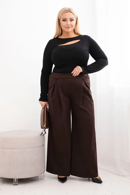 Luźne spodnie damskie Plus Size z plisami (r.46-50)  