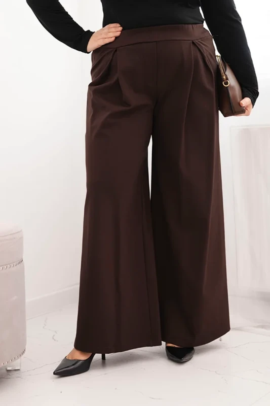 Luźne spodnie damskie Plus Size z plisami (r.46-50)  