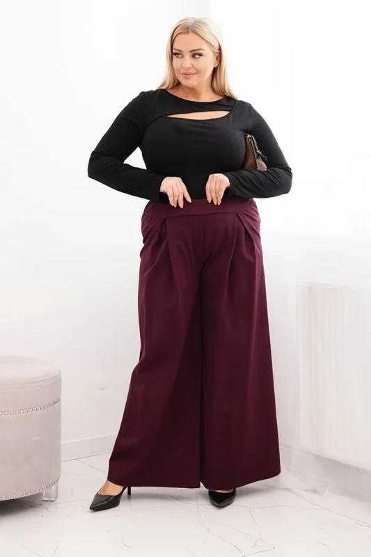 Luźne spodnie damskie Plus Size z plisami (r.46-50)  