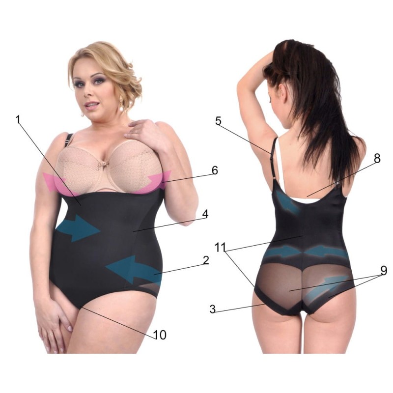 BODY WYSZCZUPLAJĄCE PLUS SIZE modelujące OLIV ( r.44-54)   