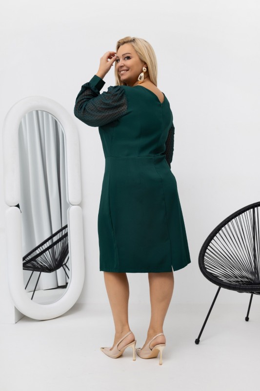 Sukienka  z szyfonowymi rękawami Plus Size (r.44-48)