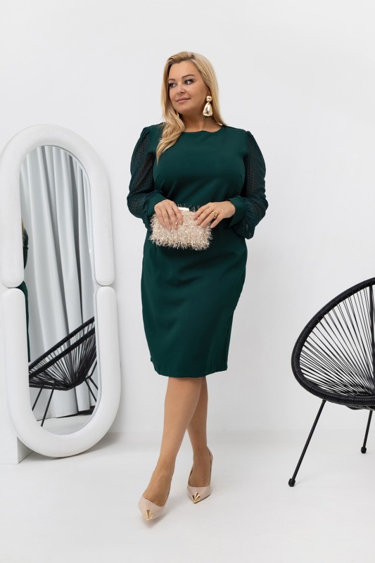 Sukienka  z szyfonowymi rękawami Plus Size (r.44-48)