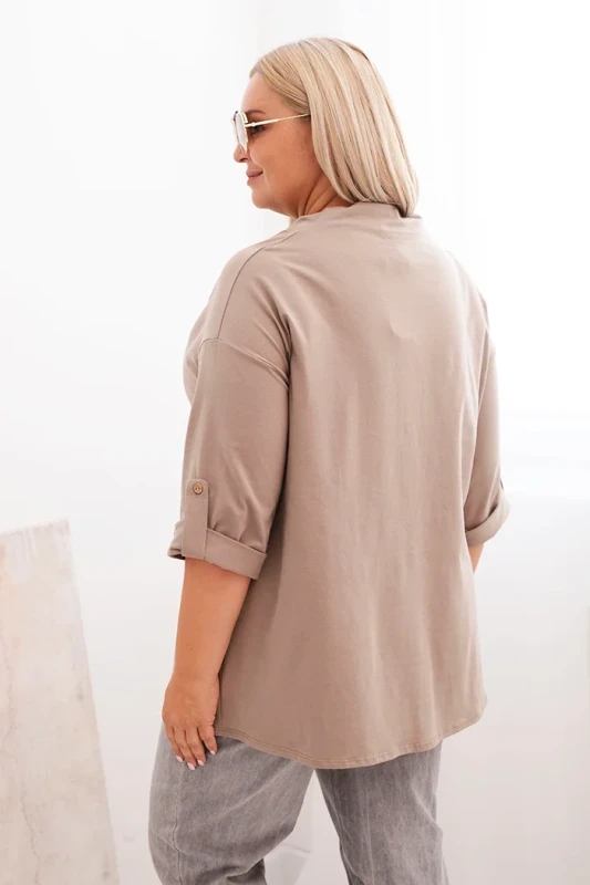 Bluzka plus size z  dekoltem wodnym ( r. 46-54)      
