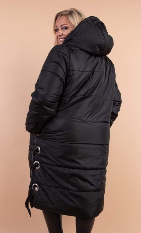 Kurtka zimowa plus size z wiązaniem z boku (r. 50-56) BESTSELLER 