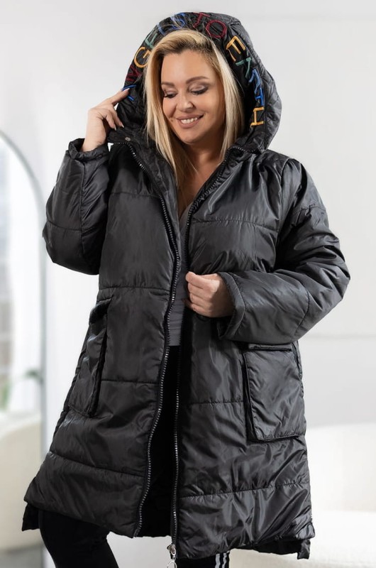 Kurtka zimowa plus size z zamkiem z boku (r. 50-56) BESTSELLER 