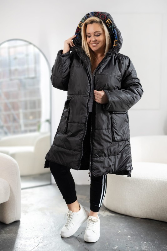 Kurtka zimowa plus size z zamkiem z boku (r. 50-56) BESTSELLER 