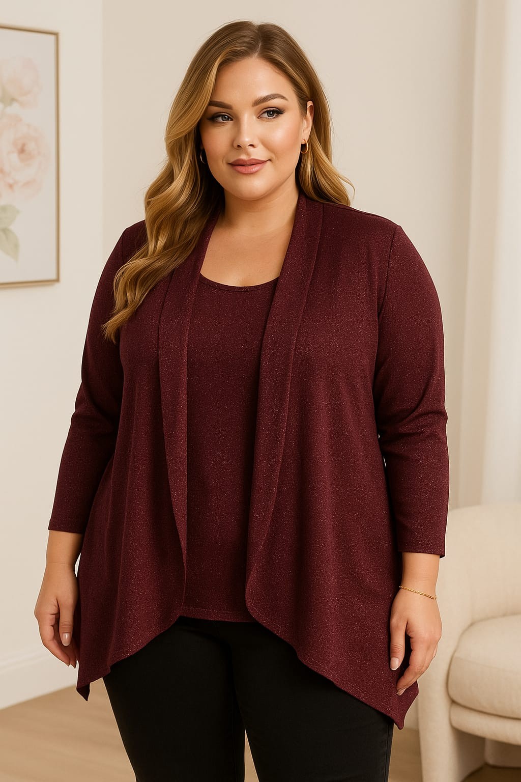Tunika z Połyskiem „LaLuna” Plus Size  