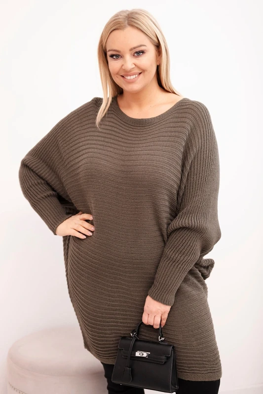 Sweter damski Plus Size z moherem – ponczo ( r. 48-56)  