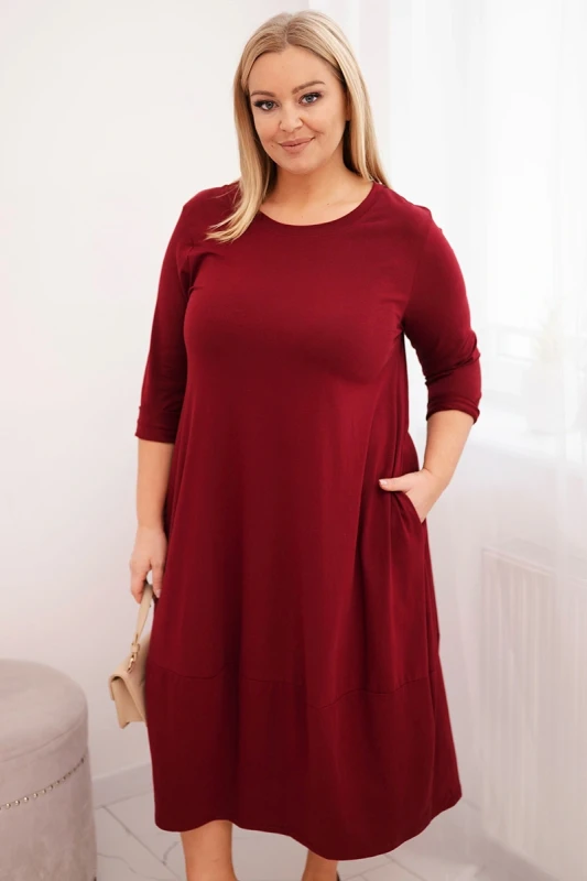 Sukienka Plus Size „AMELIA” – bawełniana, wygodna, z kieszeniami (r.44-50)  