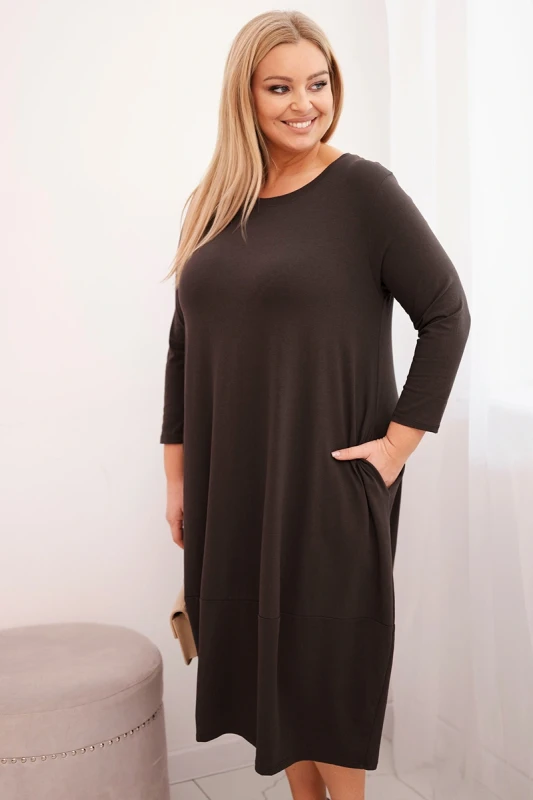  Sukienka Plus Size „AMELIA” – bawełniana, wygodna, z kieszeniami (r.44-50)    