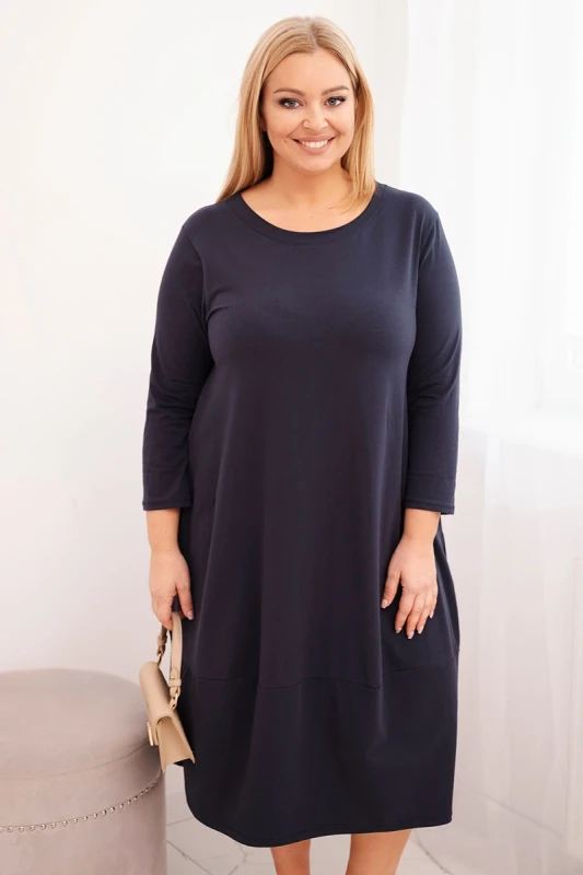  Sukienka Plus Size „AMELIA” – bawełniana, wygodna, z kieszeniami (r.44-50)     