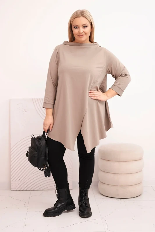 Bluzka damska Plus Size „MIRELLA” – asymetryczna, bawełniana(r.48-54)
