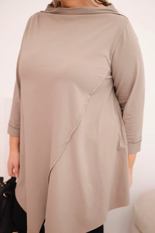 Bluzka damska Plus Size „MIRELLA” – asymetryczna, bawełniana(r.48-54)