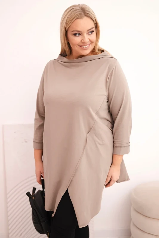 Bluzka damska Plus Size „MIRELLA” – asymetryczna, bawełniana(r.48-54)
