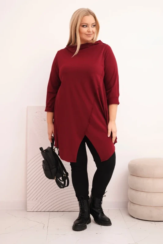 Bluzka damska Plus Size „MIRELLA” – asymetryczna, bawełniana (r.48-54) 