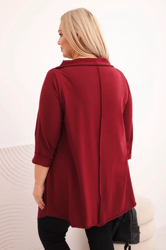 Bluzka damska Plus Size „MIRELLA” – asymetryczna, bawełniana (r.48-54) 