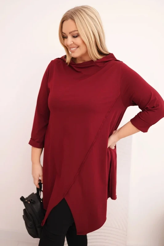 Bluzka damska Plus Size „MIRELLA” – asymetryczna, bawełniana (r.48-54) 