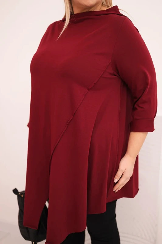 Bluzka damska Plus Size „MIRELLA” – asymetryczna, bawełniana (r.48-54) 